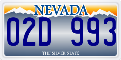 NV license plate 02D993