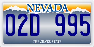 NV license plate 02D995