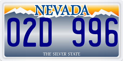 NV license plate 02D996