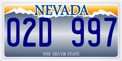 NV license plate 02D997