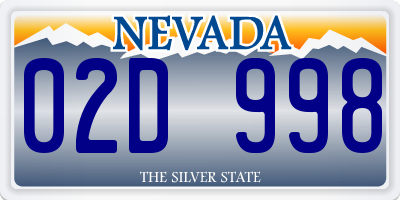 NV license plate 02D998