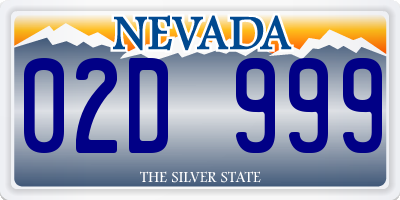 NV license plate 02D999