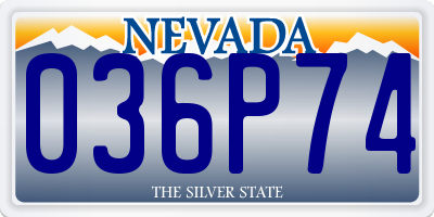 NV license plate 036P74