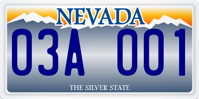 NV license plate 03A001