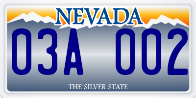 NV license plate 03A002