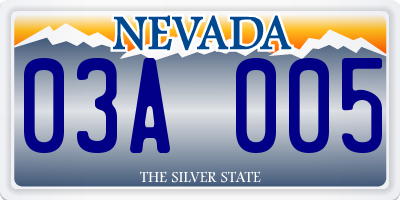 NV license plate 03A005