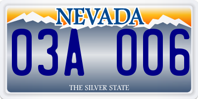 NV license plate 03A006