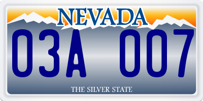 NV license plate 03A007