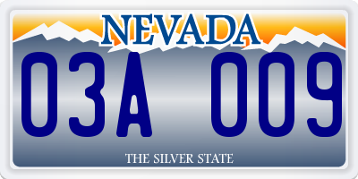 NV license plate 03A009