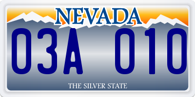 NV license plate 03A010