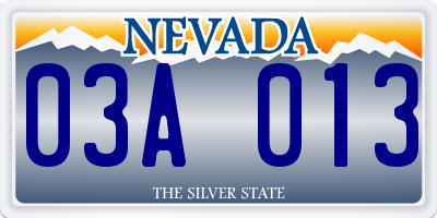 NV license plate 03A013