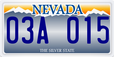 NV license plate 03A015