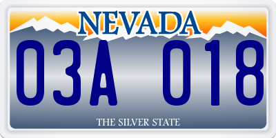 NV license plate 03A018