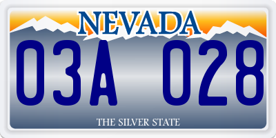 NV license plate 03A028