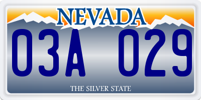 NV license plate 03A029
