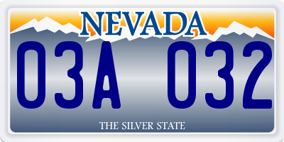 NV license plate 03A032