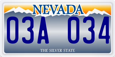 NV license plate 03A034