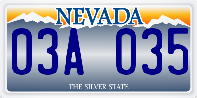 NV license plate 03A035