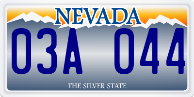 NV license plate 03A044