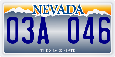 NV license plate 03A046