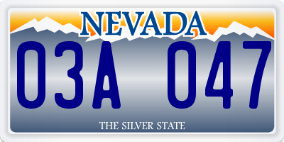 NV license plate 03A047