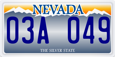 NV license plate 03A049