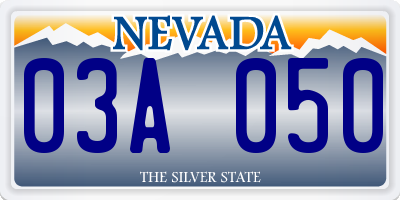 NV license plate 03A050