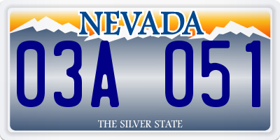 NV license plate 03A051