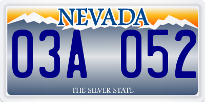NV license plate 03A052