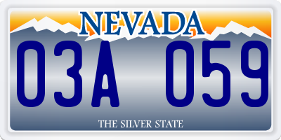 NV license plate 03A059