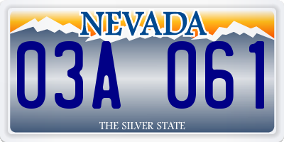 NV license plate 03A061