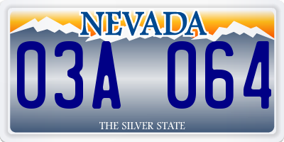 NV license plate 03A064