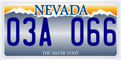 NV license plate 03A066