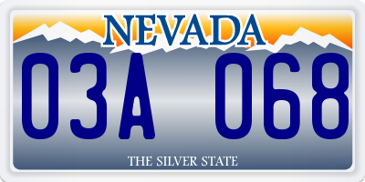 NV license plate 03A068