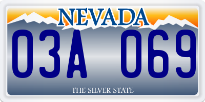 NV license plate 03A069