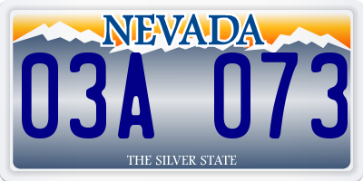 NV license plate 03A073