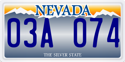 NV license plate 03A074