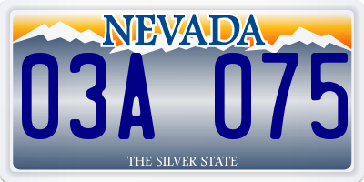 NV license plate 03A075