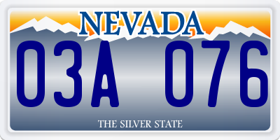 NV license plate 03A076