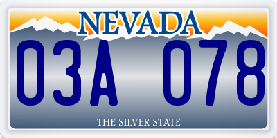 NV license plate 03A078