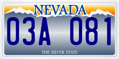 NV license plate 03A081