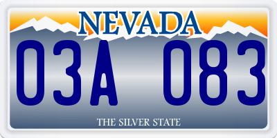 NV license plate 03A083