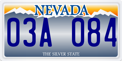 NV license plate 03A084