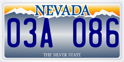 NV license plate 03A086