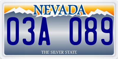 NV license plate 03A089