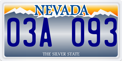 NV license plate 03A093