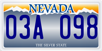 NV license plate 03A098