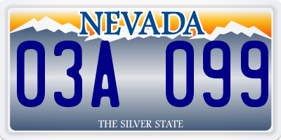 NV license plate 03A099