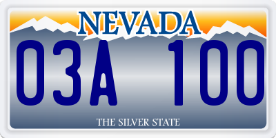 NV license plate 03A100