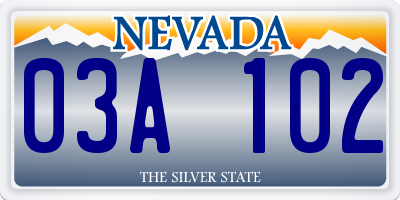NV license plate 03A102